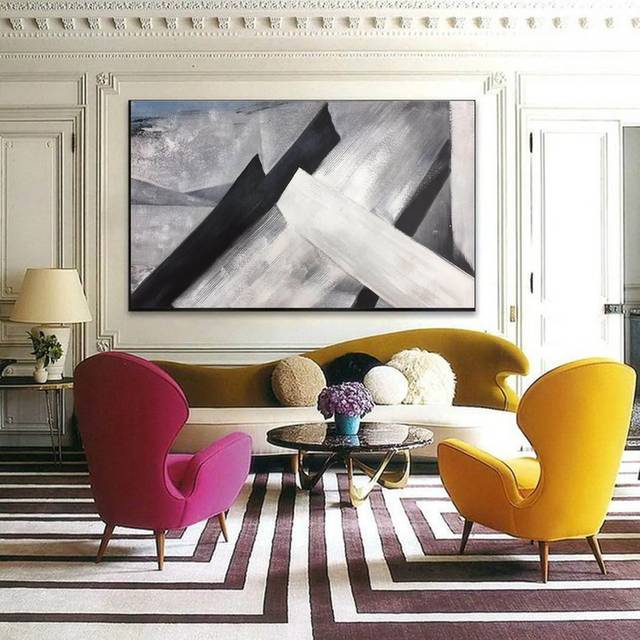 Black Oversized Canvas Painting Abstract Canvas Artwork XN2VS wall art